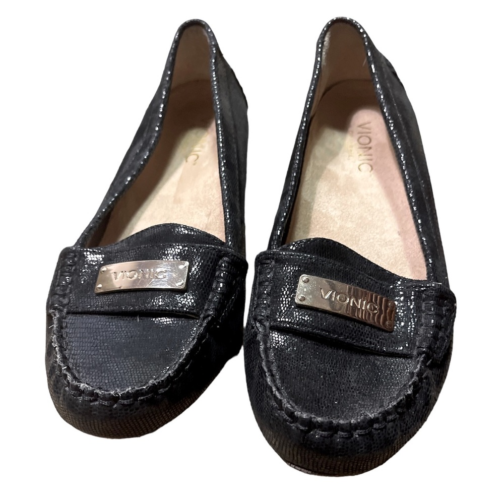 Vionic Sydney Loafers Black with orthaheel Technology‎ and Arch Support 7.5